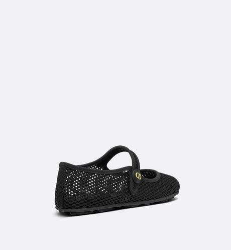 Dior Énigme Ballerina Flat Black Micro Mesh Embroidery